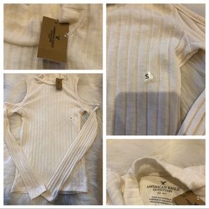 🌬New~AMERICAN EAGLE cold shoulder ribbed sweater